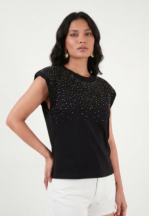 Lela & Buratti, LELA & BURATTI BLOUSE REGULAR FIT - Trükipildiga T-särk - black