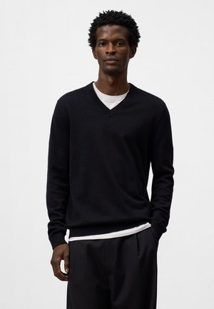 REGULAR FIT V-NECK  - Maglione - black
