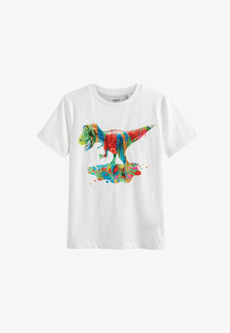 Next SHORT SLEEVE GRAPHIC STANDARD - Apdrukāts T-krekls - white paint dino