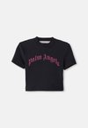 CURVED LOGO BABY TEE - Marškinėliai su spaudiniu - black/fuchsia