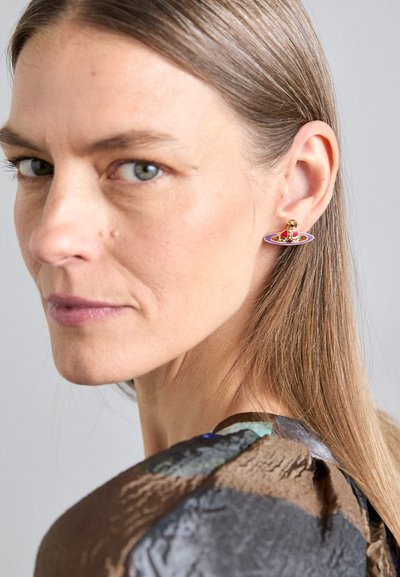 Vivienne Westwood SMALL NEO RELIEF EARRINGS - Fülbevalók - gold-coloured/purple/red