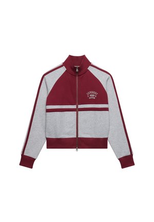 Superdry & Co, SUPERDRY CULT ZIP THROUGH TRACK TOP. - Sudadera con cremallera - bordeaux red glacier grey marl