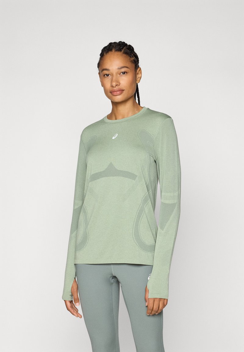 ASICS ROAD SEAMLESS TOP - Longsleeve - lichen rock/monument blue