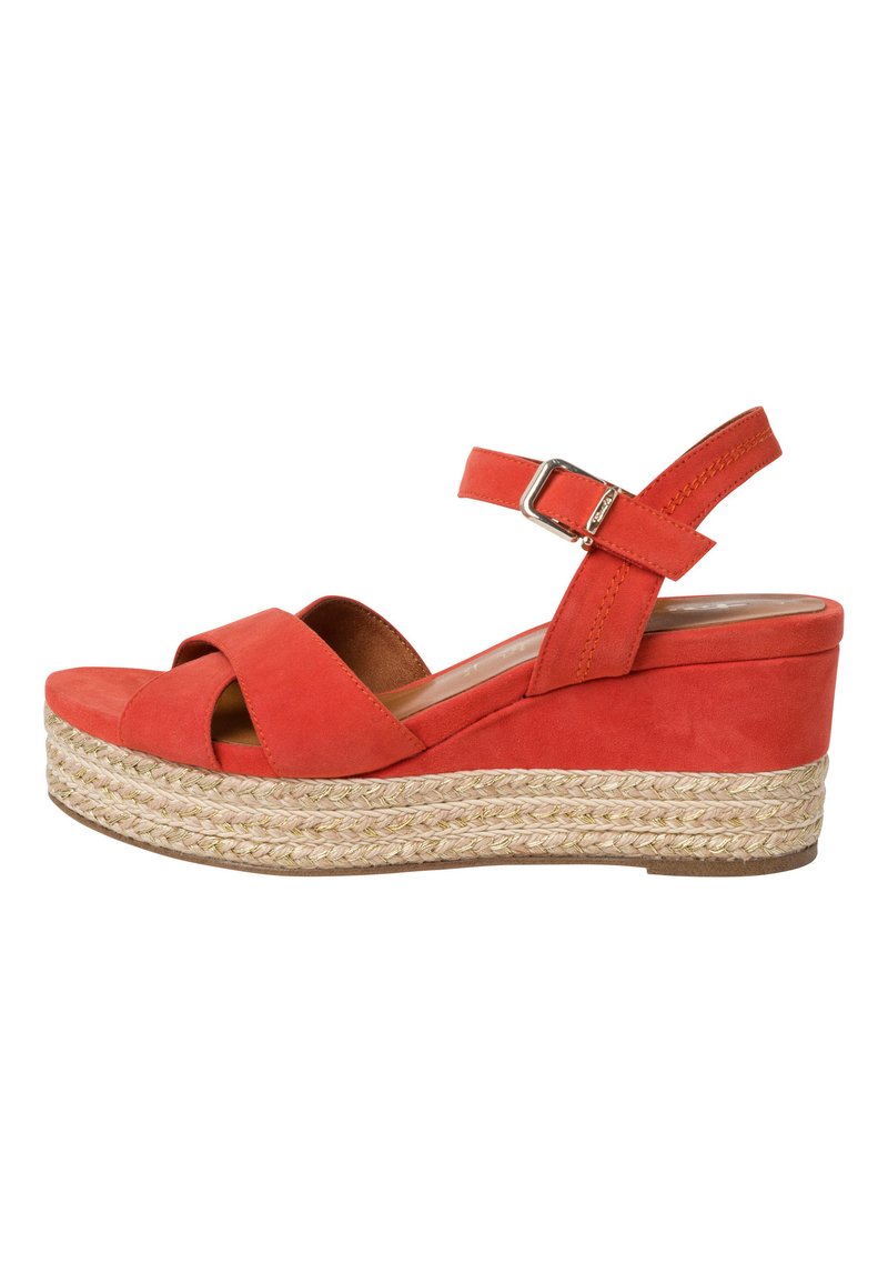 sandales compensées orange