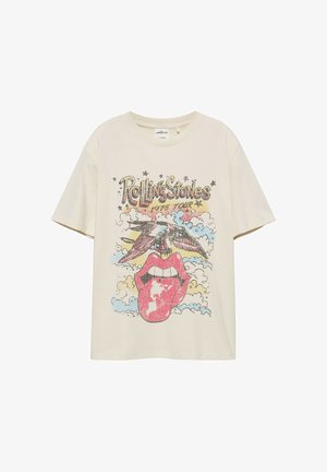 PULL&BEAR, ROLLING STONES - T-SHIRT - T-shirt imprimé - sand