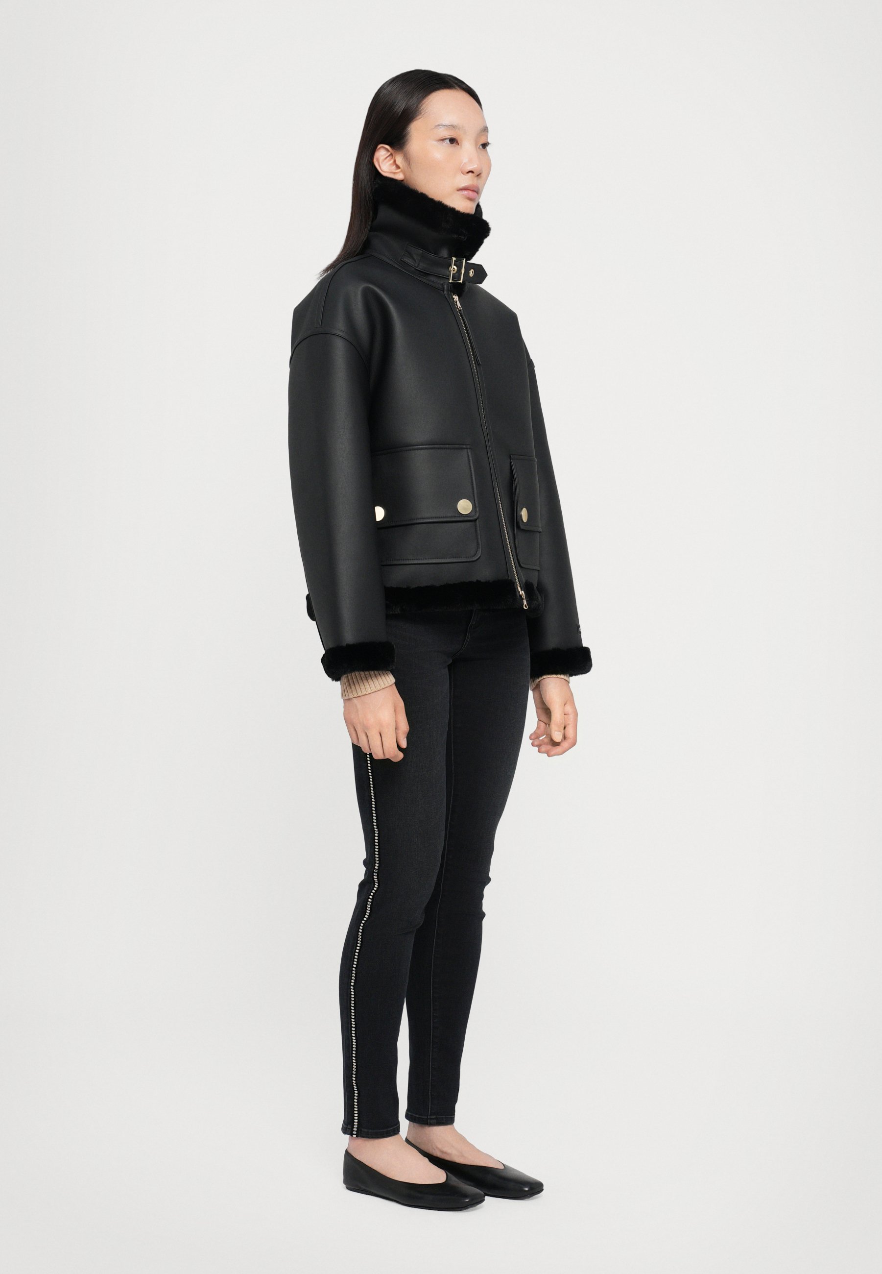 Armani Exchange JACKET - Faux leather jacket - black - Zalando.co.uk