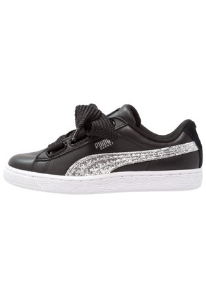 Puma BASKET HEART GLITTER - Sneakers basse - black/silver