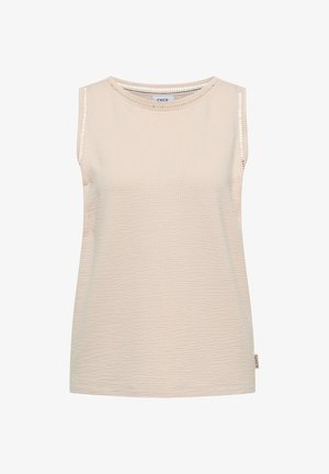 Cecil, TOP WITH BOAT NECKLINE AND LACE DETAILS - Top - pearl beige
