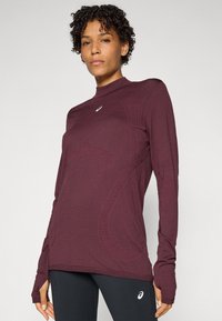 ASICS ROAD WINTER SEAMLESS TOP - Top dugih rukava - dark currant