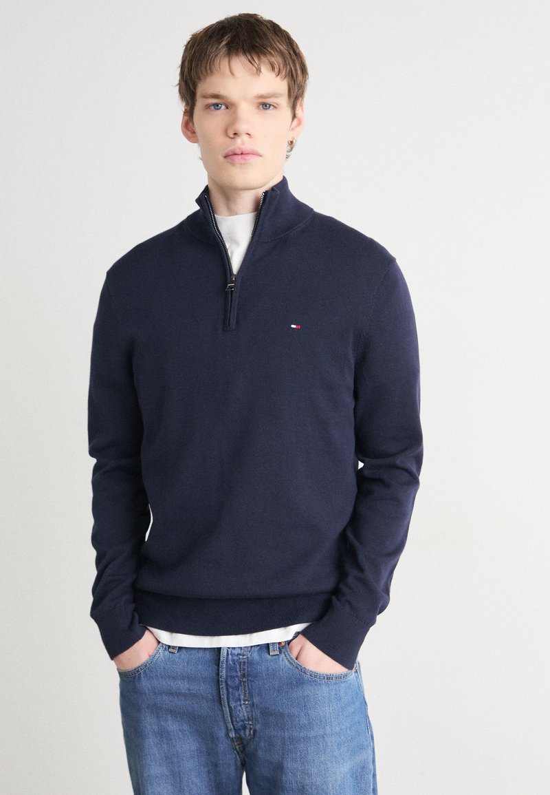 Tommy Hilfiger ESSENTIAL ZIP MOCK - Jumper - desert sky