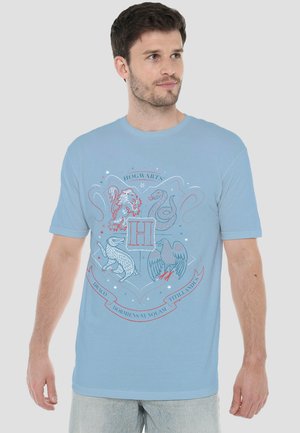 Cotton Soul, HARRY POTTER HAND DRAWN HOGWARTS SHIELD - Print T-shirt - light blue