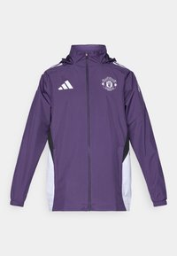 MANCHESTER UNITED ALL WEATHER JACKET - Fanartikel - aurora plum/white/black
