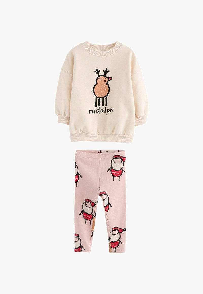 Next CHRISTMAS SET - REGULAR FIT - Legíny - kalhoty - cream