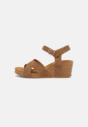Keilsandalette - cognac