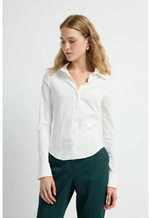 BUTTON-DOWN BLOUSE - BEIGE - Skjortebluser - ecru