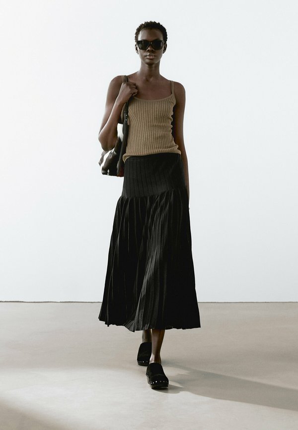 TRANSPARENT MIDI - A-line skirt - Main Image