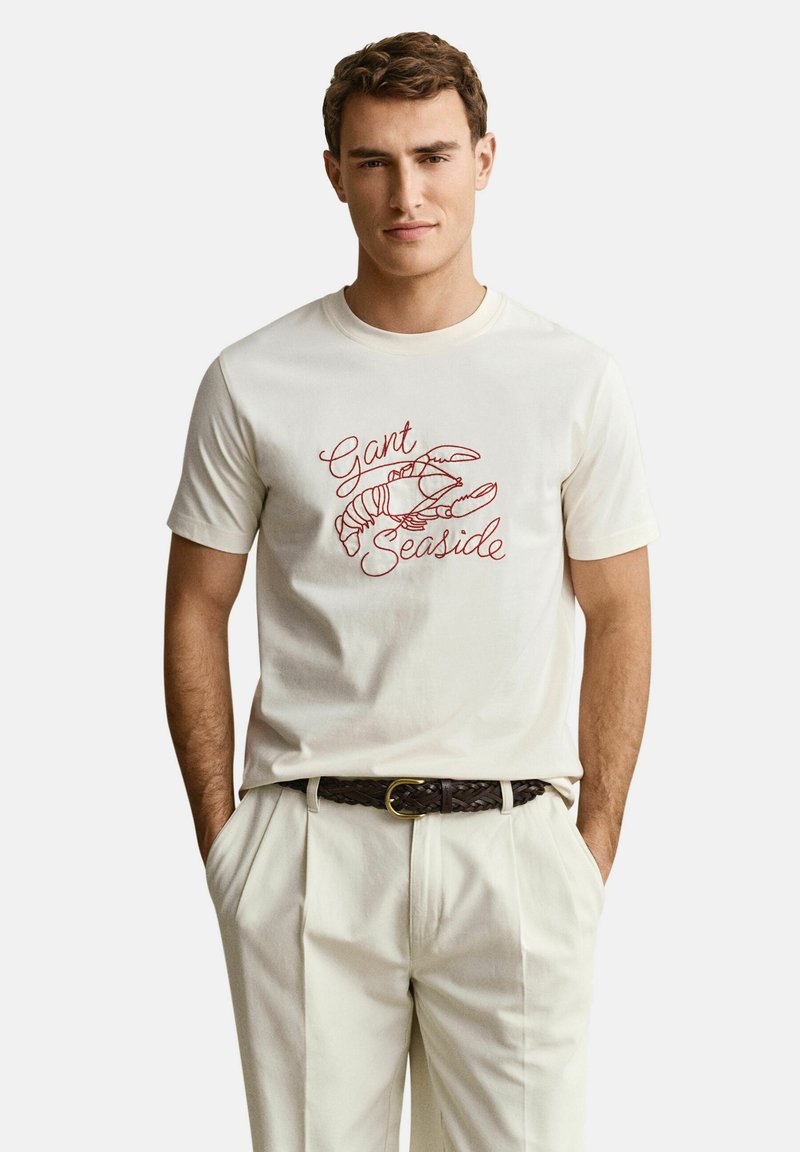 GANT SEASIDE GRAPHIC - Triko s potiskem - cream