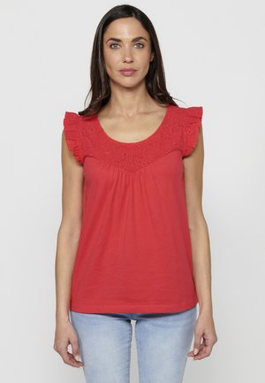 SHORT SLEEVE  - Apdrukāts T-krekls - coral