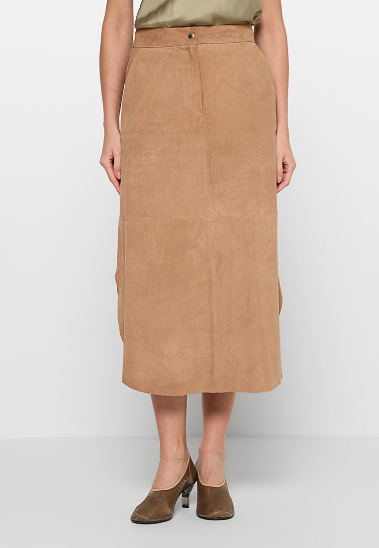 RIANI Leren rok zandkleur RIANI Leren rok zandkleur