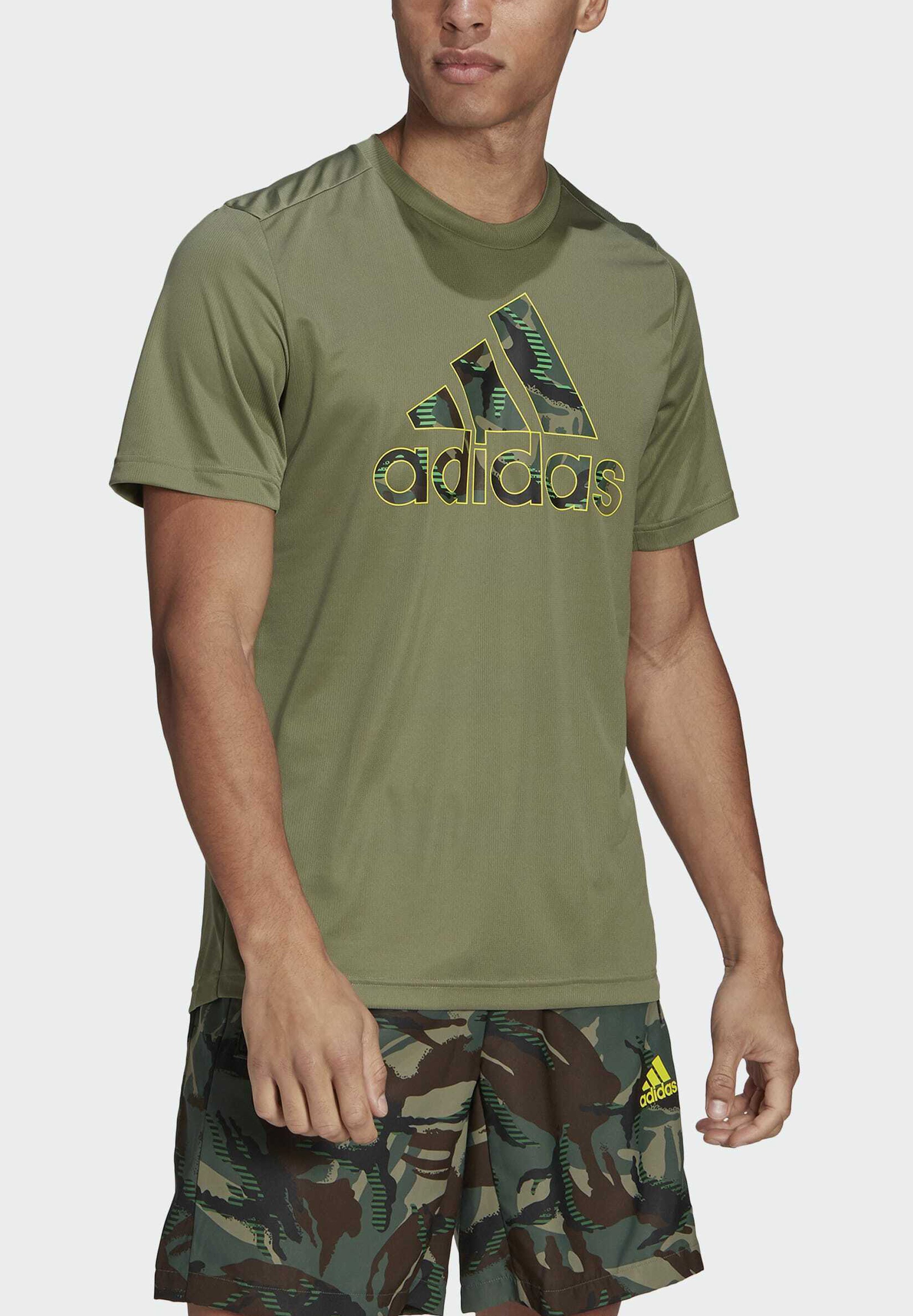 adidas Performance CAMOUFLAGE GT2 DESIGNED2MOVE PRIMEGREEN WORKOUT GRAPHIC  T-SHIRT - T-shirt print - green/groen - Zalando.nl