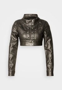 CROPPED JACKET - Műbőr dzseki - black