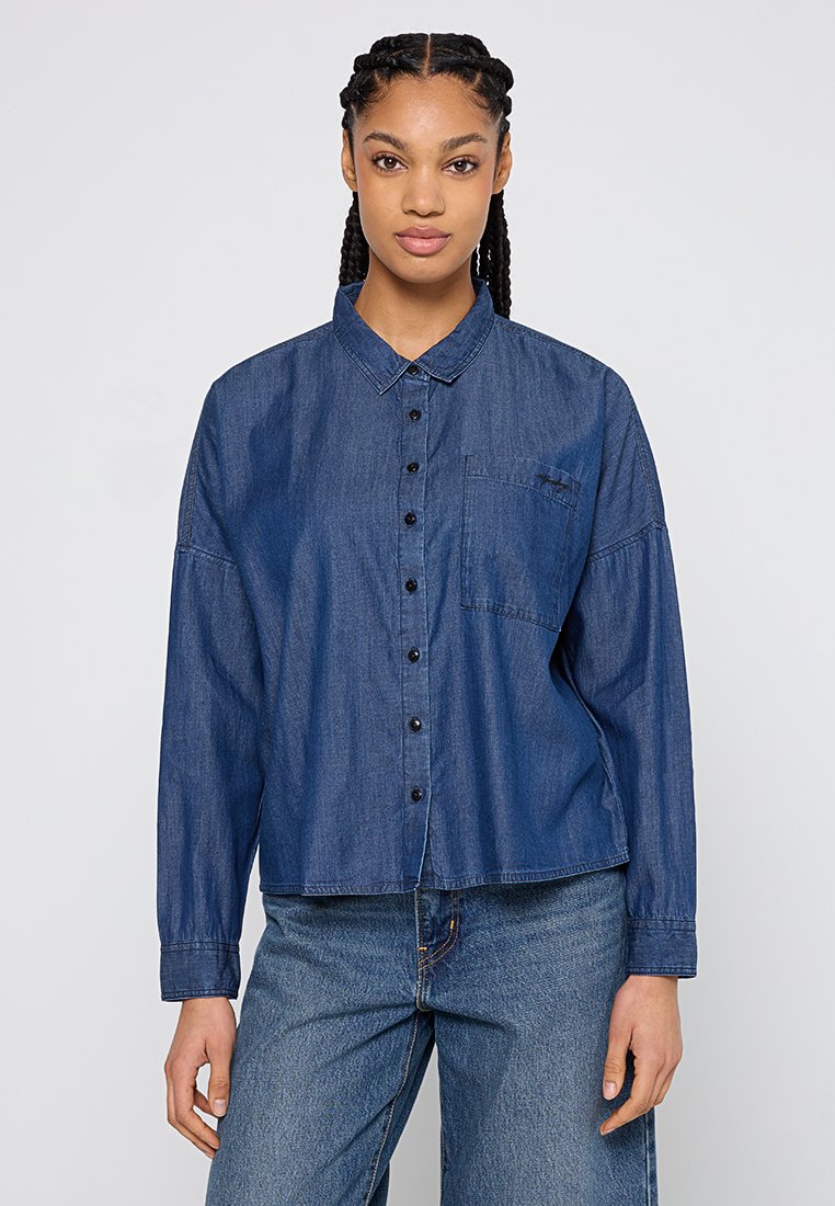 mustang Overhemdblouse blauw