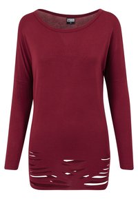 Urban Classics LADIES CUTTED VISCOSE L/S TEE - Topper langermet - burgundy