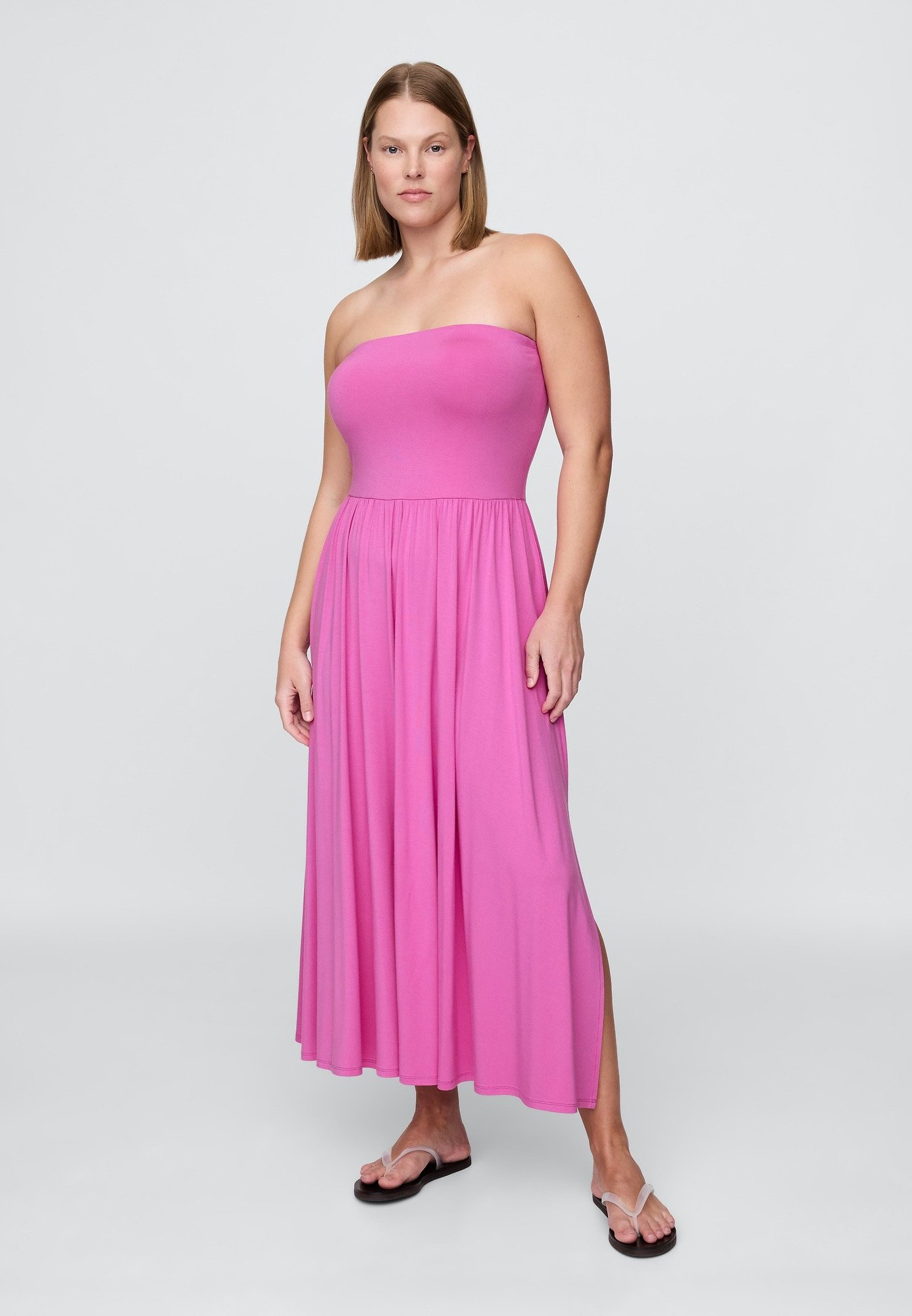 GAP STRAPLESS DROP WAIST DRESS - Maxi dress - budding lilac/lilac -  Zalando.co.uk