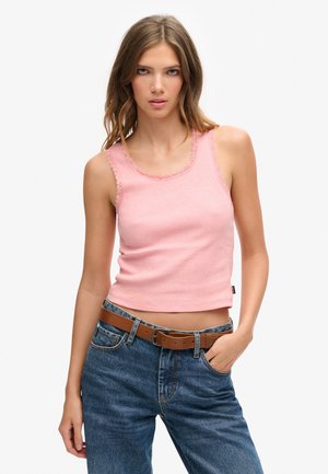 Superdry & Co VINTAGE TRIM - Top - mid pink marl