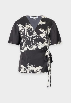 VILA, VIALSI WRAP - Μπλούζα - black/birch