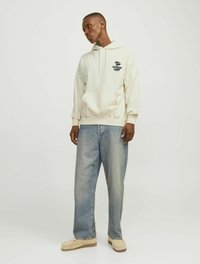 Jack & Jones GEDRUCKT - Mikina s kapucí - antique white