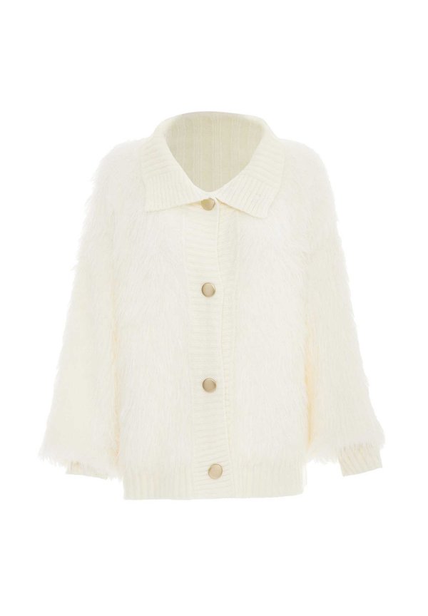 Strickjacke - wollweiss