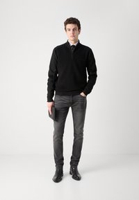 BOSS ZHINE - Stickad tröja - black