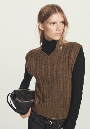 V-NECK - Strickpullover - dark brown