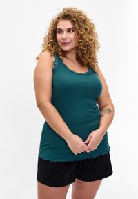 Zizzi 2-PACK WITH TRIM - Topp - deep teal black