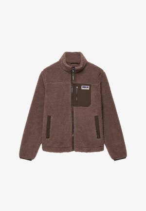Superdry & Co, SUPERDRY HERITAGE ZIP THROUGH FLEECE.. - Giacca in pile - dark taupe