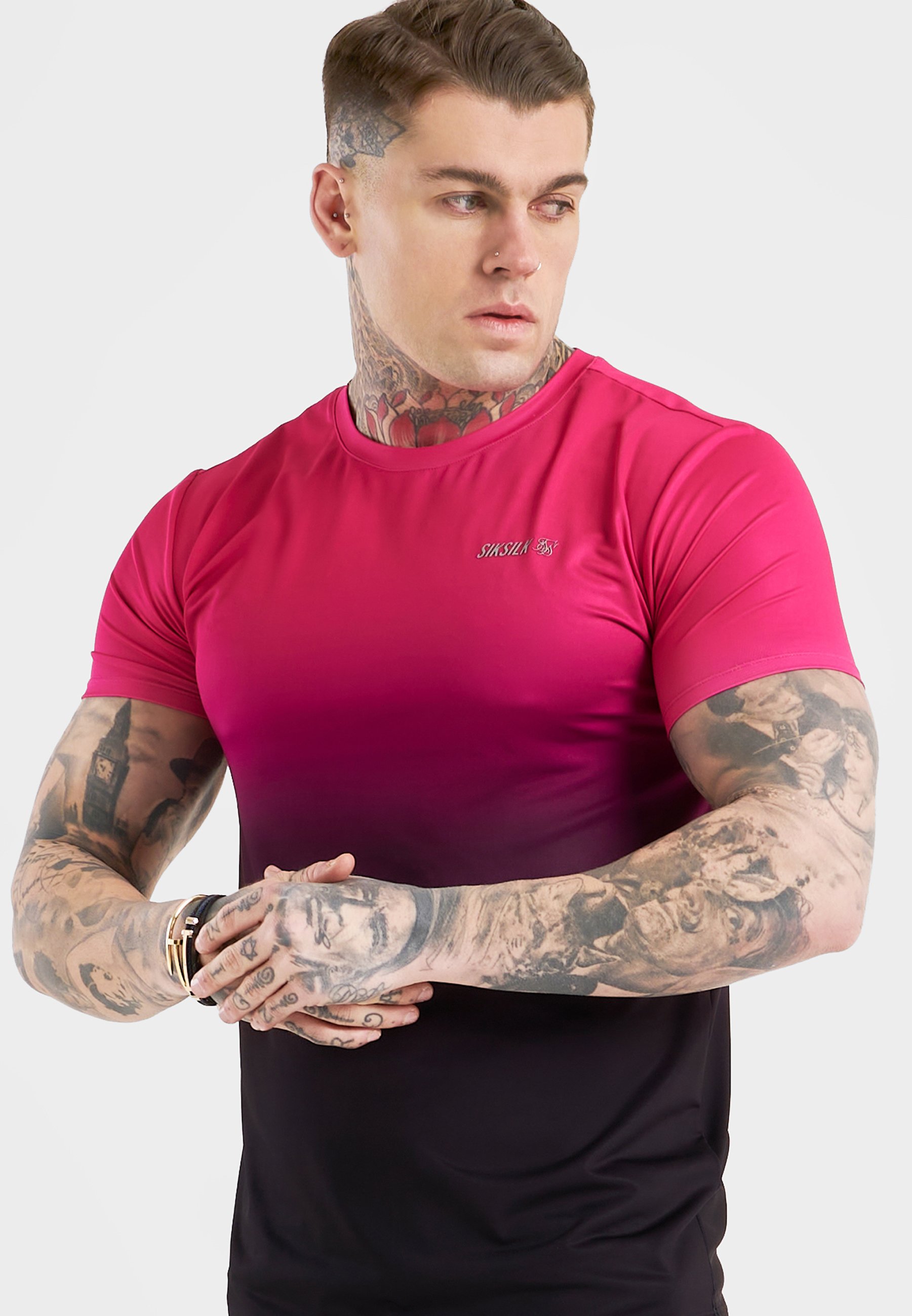 Camiseta SikSilk Raglan Blanca Hombre