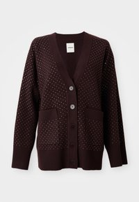 CARDIGAN LOOK SURCHEMISE - Cardigan - lie de vin