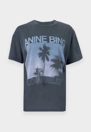 ANINE BING, CADE TEE PALMS - Μπλουζάκι με στάμπα - washed black