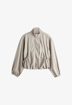 Next, REGULAR FIT - LIGHTWEIGHT DENIM FUNNEL NECK BOMBER JACKET - Denim jacket - neutral