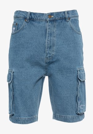 Karl Kani SMALL SIGNATURE - Džinsa auduma šorti - mid blue