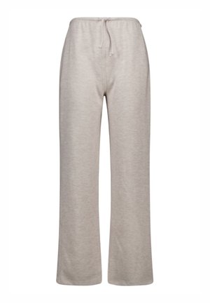 Pantalons de survêtement larges gris clair fabriqués en tissu doux. Dotés d'une taille élastique avec cordon de serrage et de jambes droites.