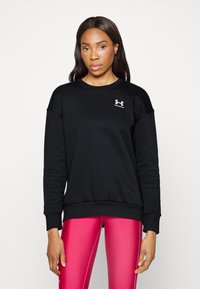 Under Armour - ESSENTIAL CREW - Sweatshirt - black/white Thumbnail Image 1