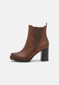 Marco Tozzi Platform ankle boots - chestnut