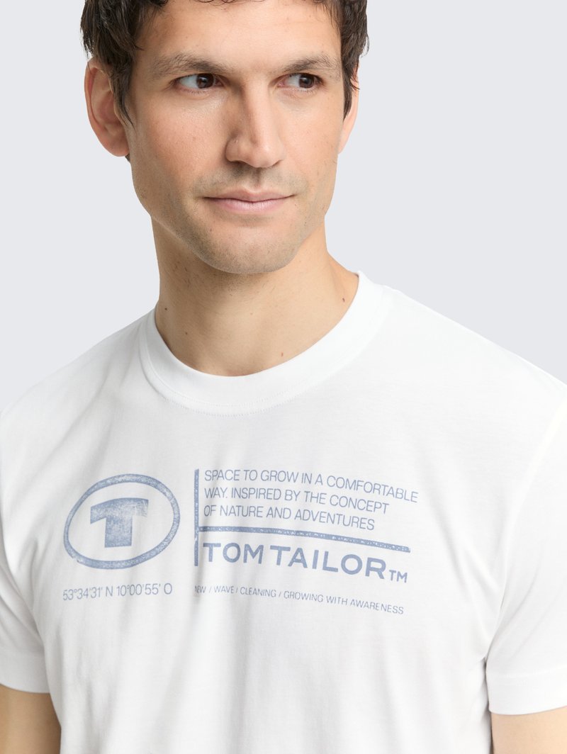 TOM TAILOR LOGO TEE - Camiseta Estampada - Dust Green/verde