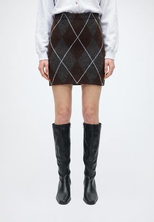 VILA, VIARGYLE  - Минипола - dark grey melange/coffe bean/blue shadow