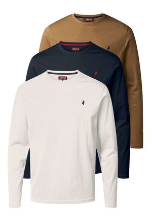 3-PACK - Top s dlhým rukávom - dark sapphire/otter/white