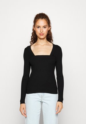 Gina Tricot Tall SQUARENECK - Μπλούζα με μακριά μανίκια - black