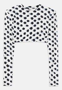 CROPPED SHOULDER PAD LONG SLEEVE CREW - Bluză cu mânecă lungă - black/white