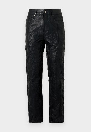 Han Kjøbenhavn CRUNCH PANTS - Leren broek - black